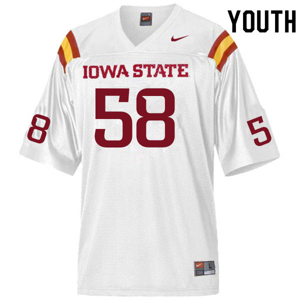 Iowa State Cyclones Youth #58 Eyioma Uwazurike Nike NCAA Authentic White College Stitched Football Jersey SX42I67CD